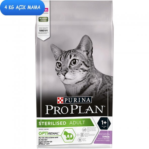 Pro Plan Sterilised Kısırlaştırılmış Hindili Tavuklu Kedi Maması 4 Kg AÇIK