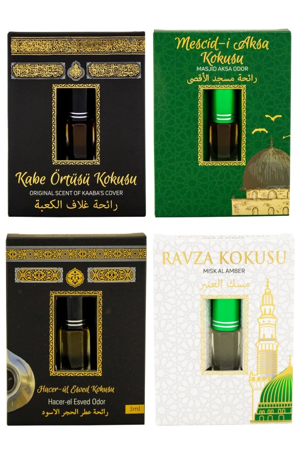 Kabe Örtüsü Kokusu Mescidi Aksa kokusu Hacerül Esved Kokusu ve Medine Ravza Kokusu kokusu Alkolsüz Esans 3ml ürün görseli