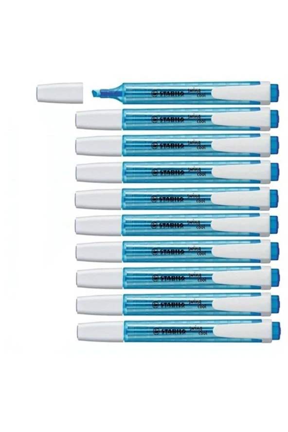 Stabilo Fosforlu Kalem Swing Cool Mavi (10 Lu Paket)