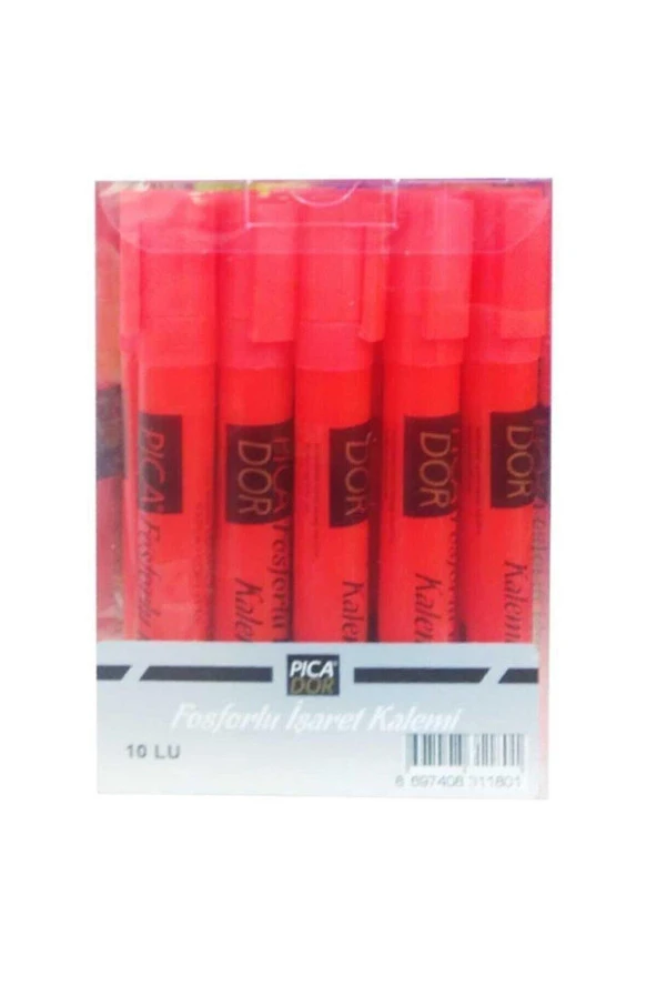 Picador Fosforlu Kalem Kırmızı (10 Lu Paket) ürün görseli