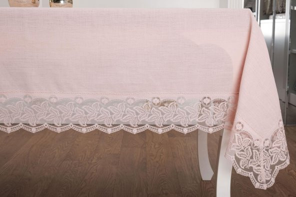 Finezza Beril Lüx Dantelli Keten Kumaş Pudra Masa Örtüsü 160x230 cm - 1124 - 4