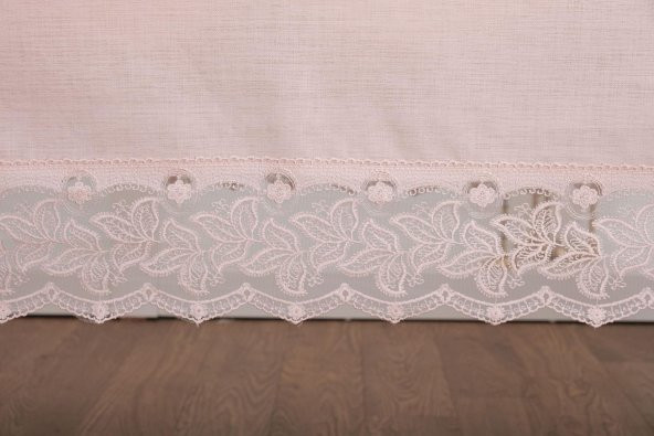 Finezza Beril Lüx Dantelli Keten Kumaş Pudra Masa Örtüsü 160x230 cm - 1124 - 6