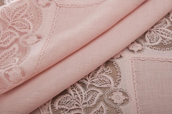 Finezza Beril Lüx Dantelli Keten Kumaş Pudra Masa Örtüsü 160x230 cm - 1124 - 7
