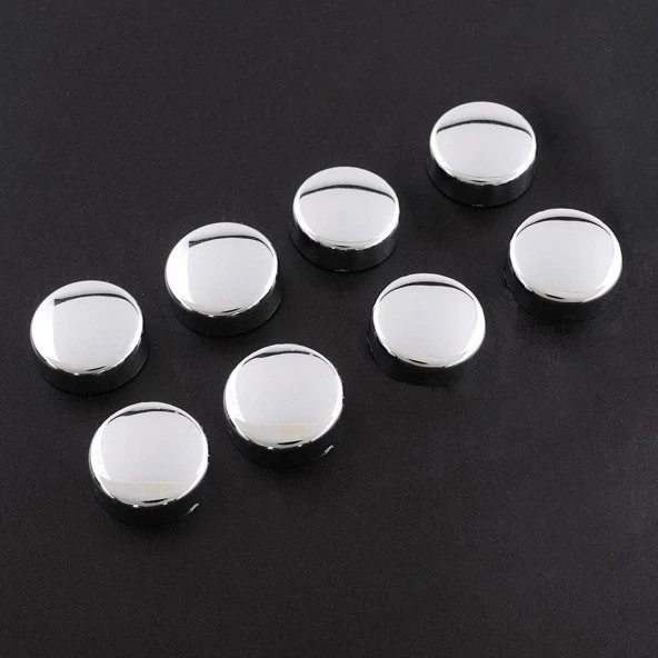 Dekoratif Vida Kapağı Kapatıcı 15 mm Parlak Krom Metal Vida Tapası Tıpası (100 ADET) - 2