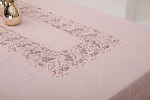 Finezza Narin Lüx Dantelli Keten Kumaş Pudra Masa Örtüsü 160x230 cm - 1127 - 3