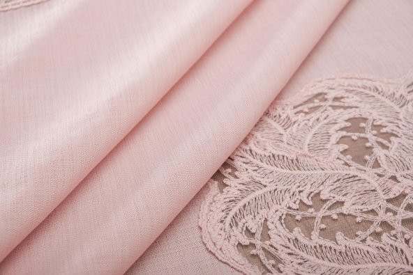 Finezza Narin Lüx Dantelli Keten Kumaş Pudra Masa Örtüsü 160x230 cm - 1127 - 6