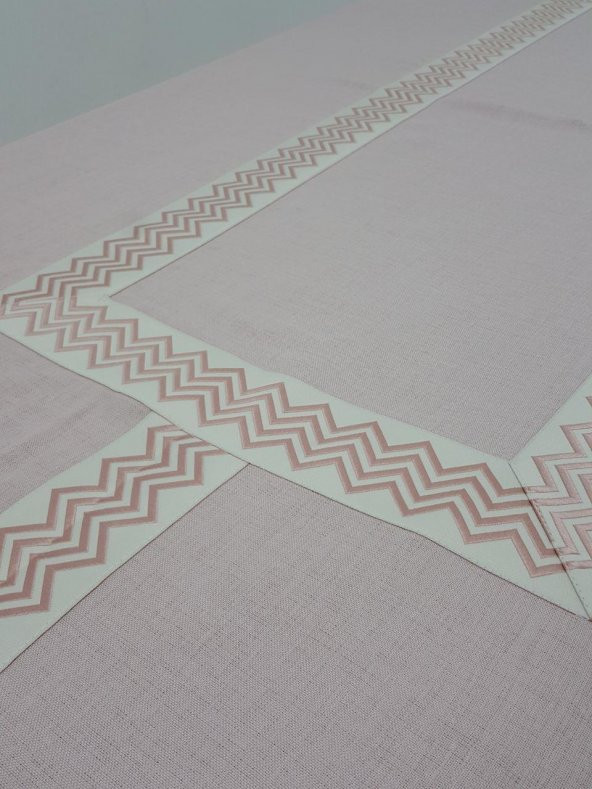 Finezza Antik Jakar Bordürlü Keten Kumaş Pudra Masa Örtüsü 160x230 cm - 1131 - 3