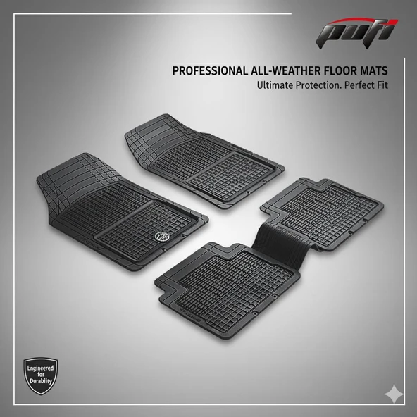 Pufi Klasik Şaft Üstü Kauçuk Paspas - Siyah (HB) ürün görseli 1