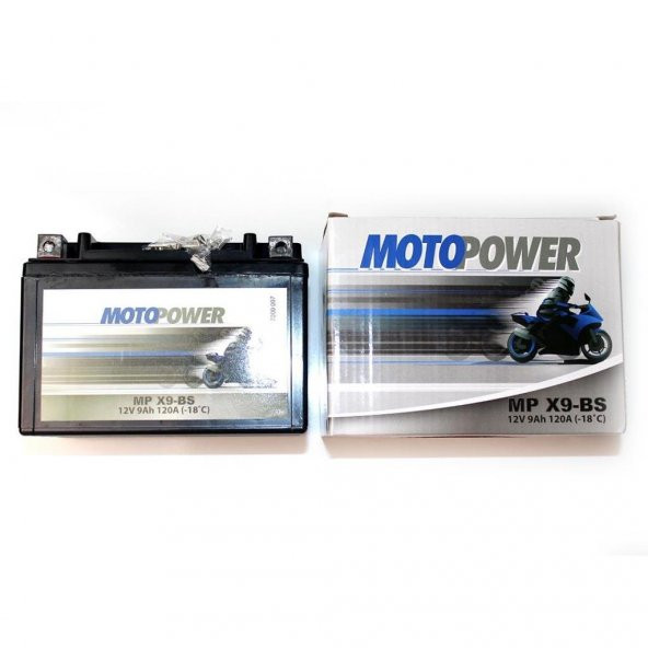 MOTOPOWER MPX 9-BS (12V9AH) MOTORSİKLET AKÜSÜ SON TEKNOLOJİ-YENİ ÜRETİM-GARANTİLİ