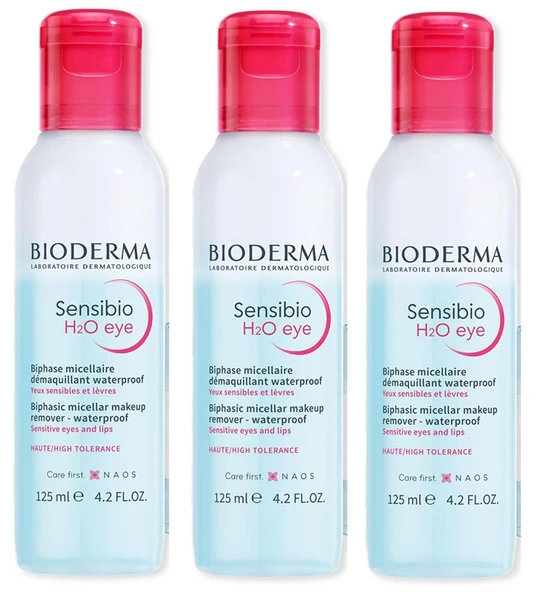 Bioderma Sensibio H2O Eye Çift Fazlı Makyaj Temizleyici 125 ml 3 Adet - 1