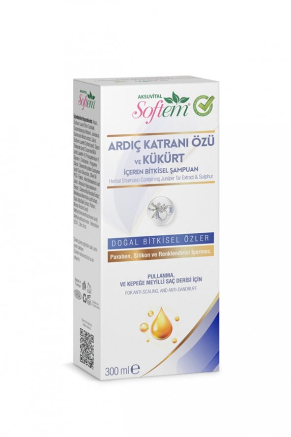 Softem Ardıç Katranı Özü ve Kükürt Bitkisel Şampuan 300 ml