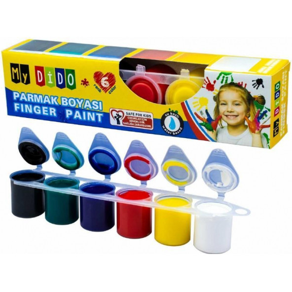 Südor My Dido Parmak Boyası 6 Renk x 22Ml Su Bazlı Okul Öncesi Parmak Boyası Etkinlik Boyası