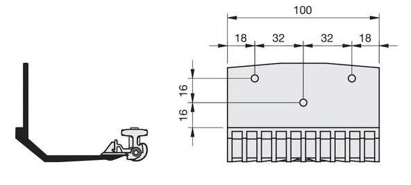Sürgülü Gardırop Ön Dış Kapak Taşıyıcı Küçük Alt Teker Indaux - 5