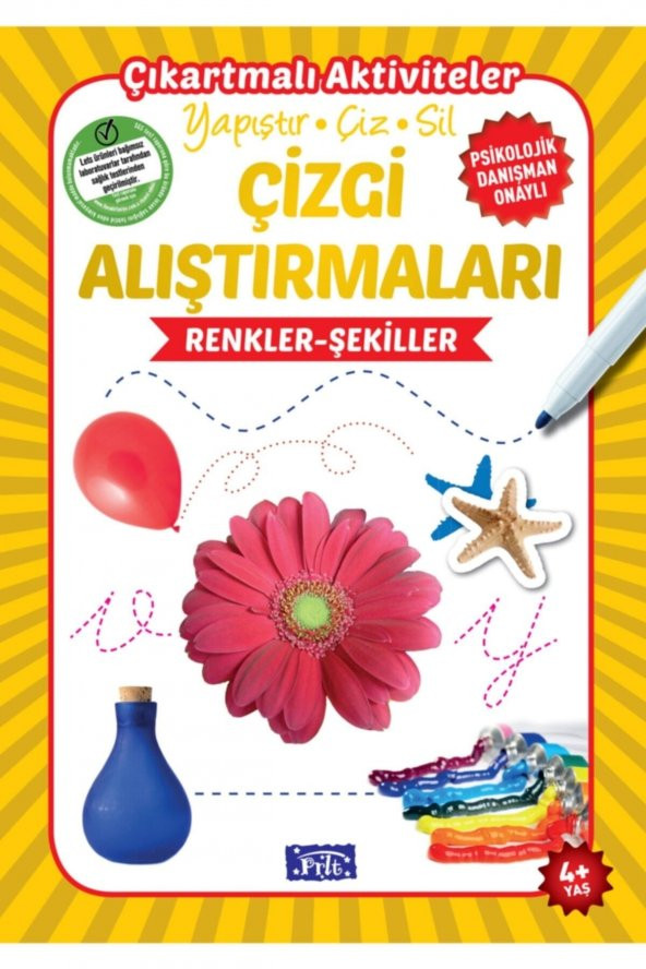 Çizgi Alıştırmaları - Renkler Şekiller - Yaz Sil Kalem
