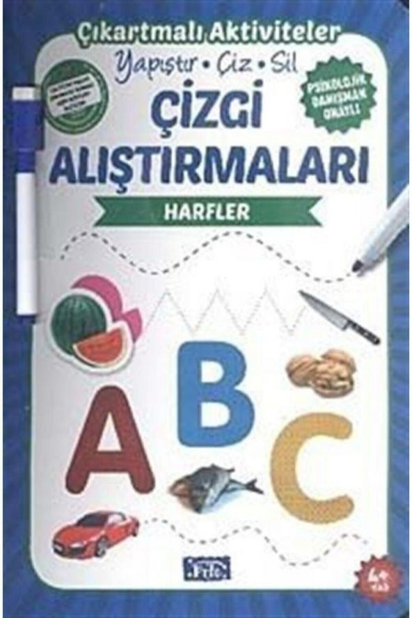 Çizgi Alıştırmaları - Harfler- Yaz Sil Kalem Hediyeli