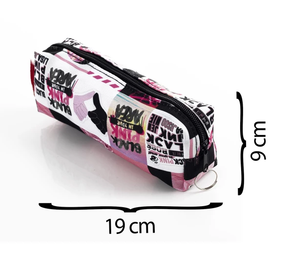 Siyah Blackpink Baskılı Sırt Okul Çantası Ve Kalemlik Set - 4