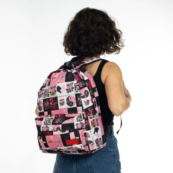 Pembe Blackpink Baskılı Sırt Okul Çantası Ve Kalemlik Set - 2