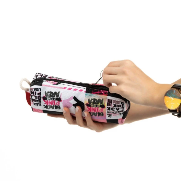Pembe Blackpink Baskılı Sırt Okul Çantası Ve Kalemlik Set - 3