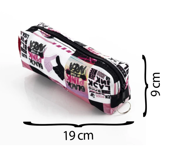 Pembe Blackpink Baskılı Sırt Okul Çantası Ve Kalemlik Set - 5