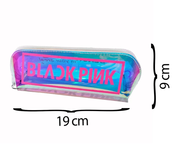 Siyah Blackpink Sırt Okul Çantası Ve Hologram Kalemlik İkili Set - 3