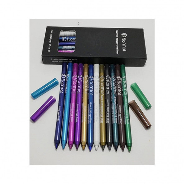 Flormar Waterproof 12 Renkli Göz Kalemi Set
