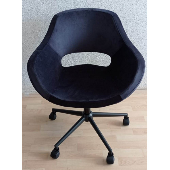 Sekreter Koltuğu Siyah Metal Ayaklı Döküm Sünger - 2