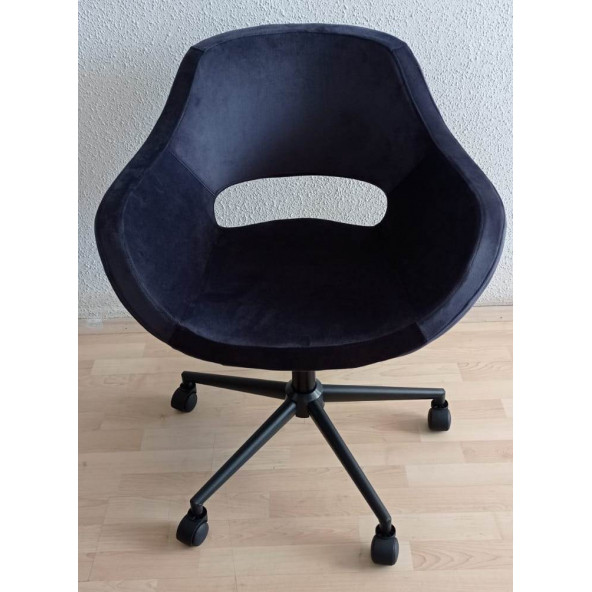 Sekreter Koltuğu Siyah Metal Ayaklı Döküm Sünger - 3