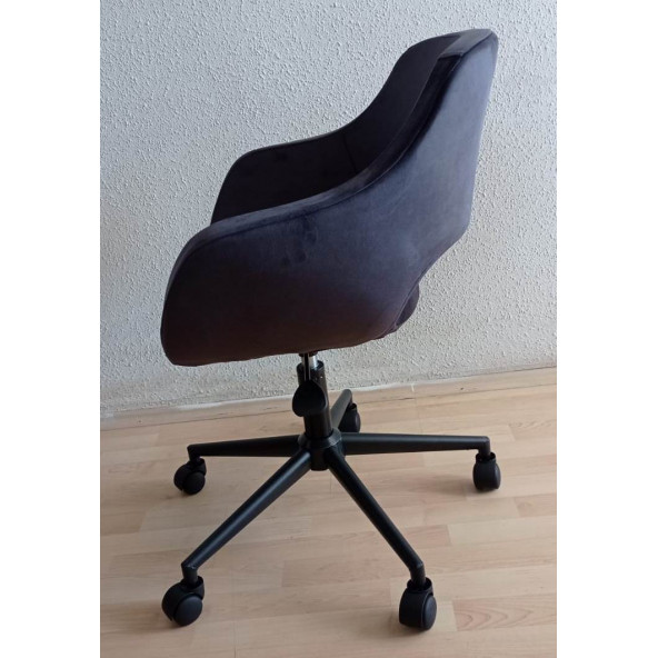 Sekreter Koltuğu Siyah Metal Ayaklı Döküm Sünger - 4