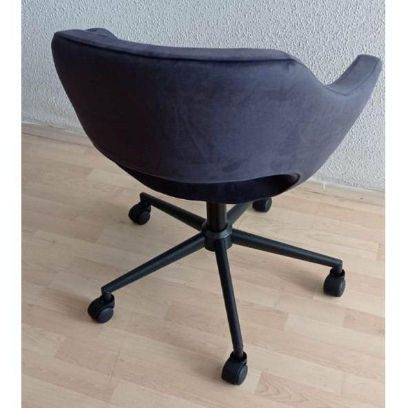 Sekreter Koltuğu Siyah Metal Ayaklı Döküm Sünger - 7