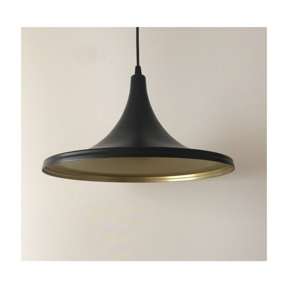 MYLİGHTS MAT SİYAH  İÇİ ALTIN METAL SARKIT AVİZE 36 CM - Resim 2