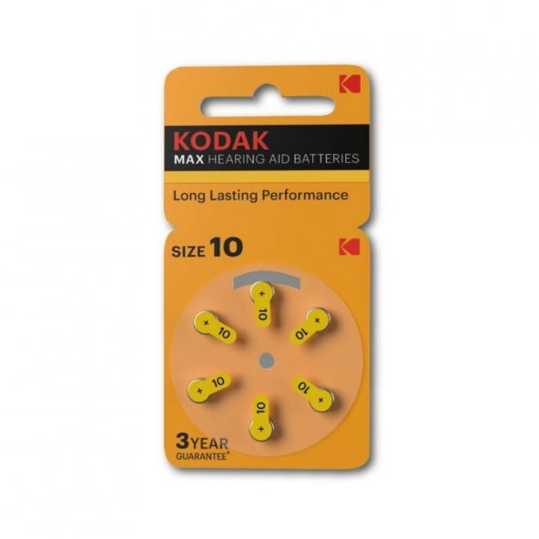 P 10 İşitme Cihaz Pili No 10 6lı 1 Paket Kodak Kulak Cihazı Pili 6lı 1 Paket