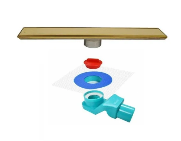 Sukar Duş Kanalı Line 6 Gold Altın Izgaralı 60 Cm Ve Yalıtım Kiti 1153-0031099-01 - 2