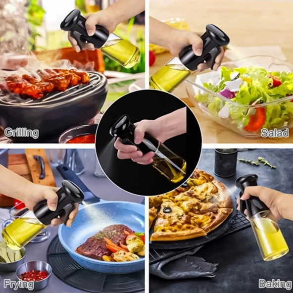 Cam Yağ Spreyi Dekoratif Püskürtücü Cam Sprey Şişe 200 ml - 7