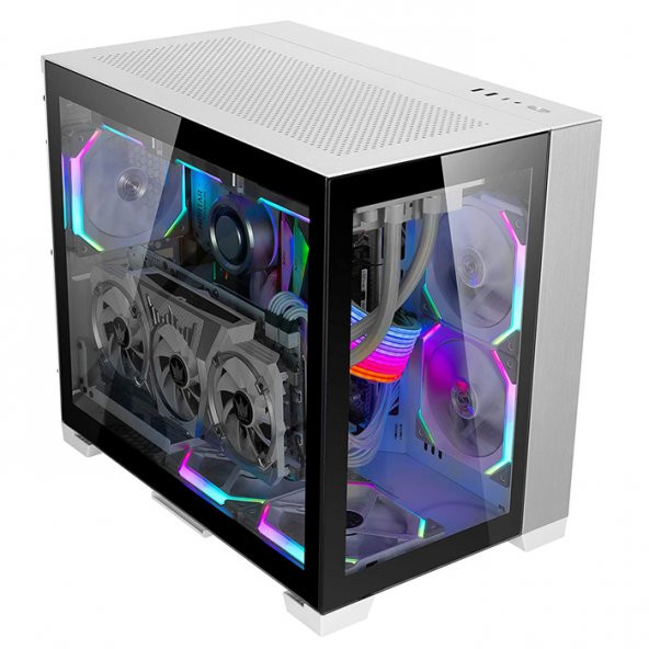 LIAN LI O11DMINI-1W-4 GEN4X16 DİKEY BEYAZ GPU KİTİ - 4