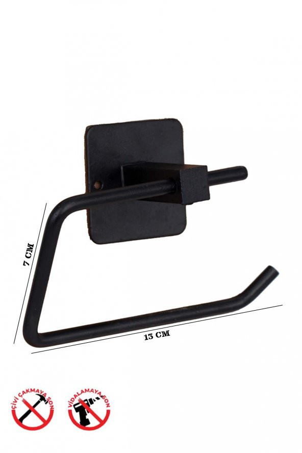 vipgross Siyah Banyo Duvara Monte Tuvalet Kağıdı Tutacağı/Tuvalet Kağıtlık - 2