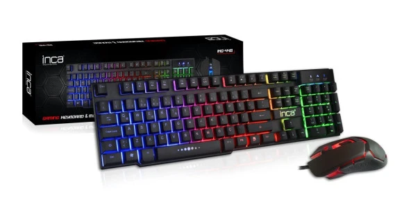 iNca Klavye Mouse Seti Kablolu Usb Gaming Oyuncu Rgb Set IKG-448