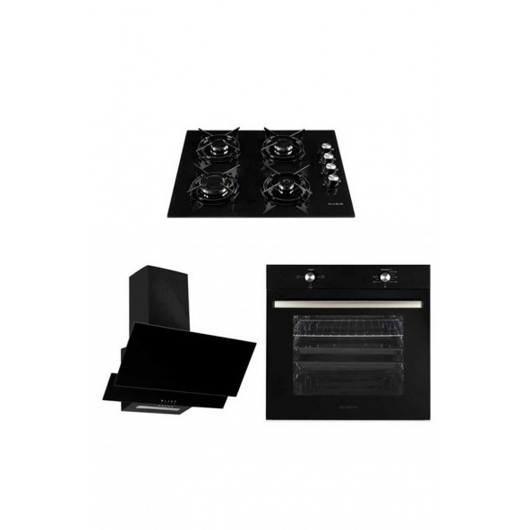 AlveusAlveus Siyah Ankastre Set ( Mfa 604 M Fırın - Gls 640 Bl Ocak - F17/60 Davlumbaz ) SYM-SET-6225
