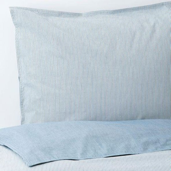 Çift Kişilik Nevresim Takımı IKEA,MeridyenDukkan Açık Mavi Renk Çizgili 240x220 Cm Nevresim Takımı - 4