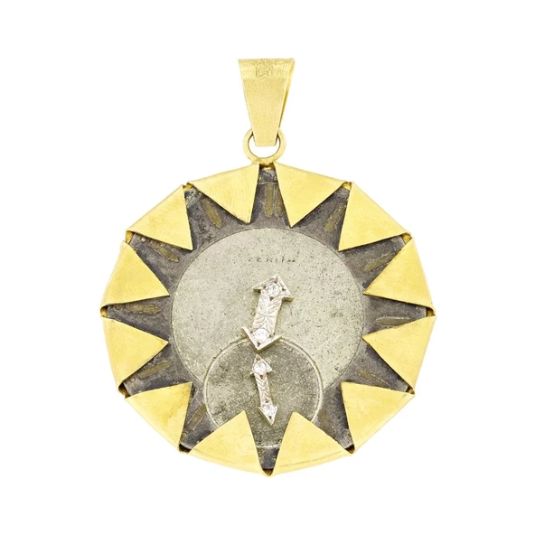 Altın Vintage Saat Kolye Ucu T001514