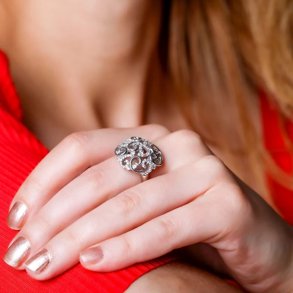 Taşlı Altın Yüzük T000993 - Resim 2