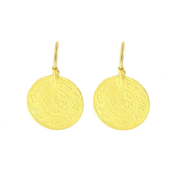 Altın Osmanlı Tuğralı Küpe T001861
