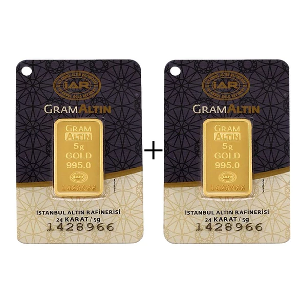 10 Gr (5+5) Külçe Altın IAR 24 Ayar - 2