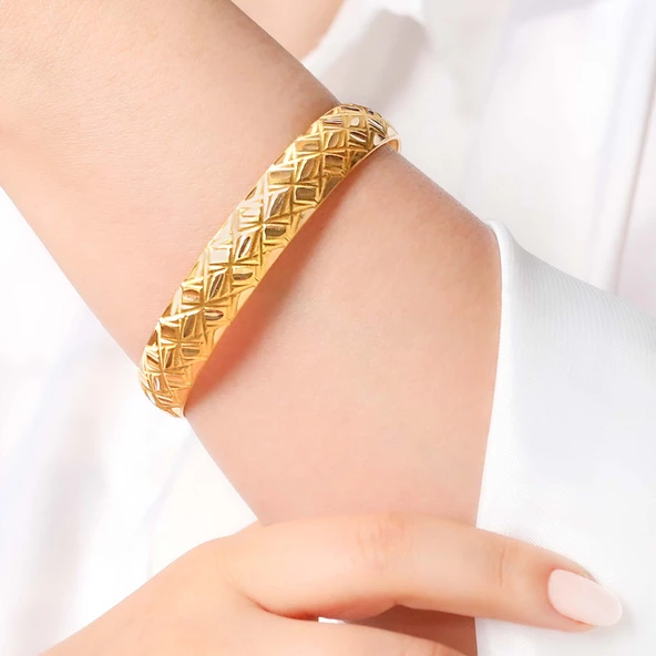 15 gr(gram) 15 mm 22 Ayar İşçiliksiz Bilezik TBC0015-8 - 2