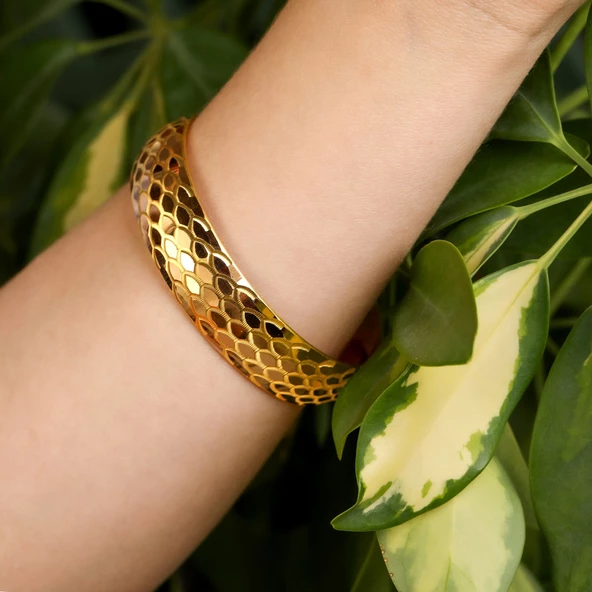 16 gr(gram) 15 mm 22 Ayar İşçiliksiz Bilezik TCNC016-7 - Resim 3