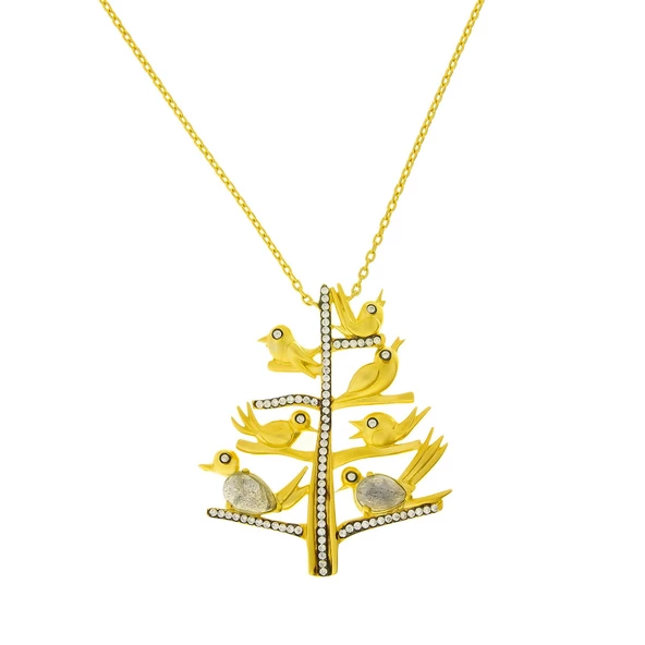 Kuş Figürlü Altın Kolye T031396
