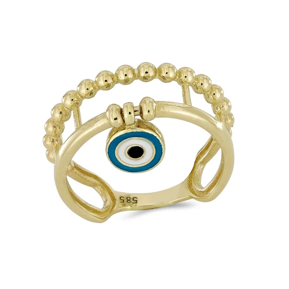 Nazar Boncuklu Altın Yüzük T039989