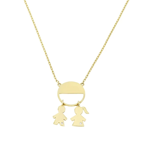 Altın Çocuk Figürlü Kolye T031963