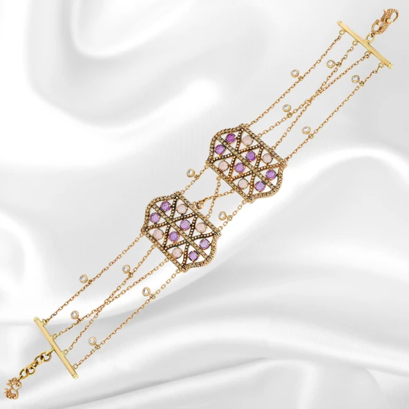 Taşlı Altın Bileklik T016139 ürün görseli 1