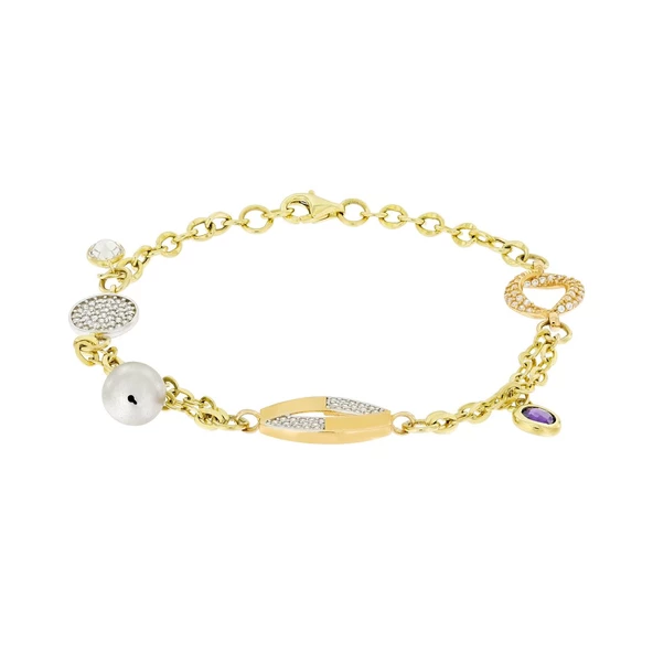 Taşlı Altın Bileklik T046060 ürün görseli 1