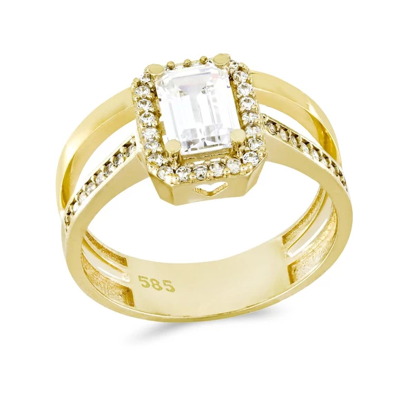 Altın Baget Yüzük T050017 ürün görseli 1